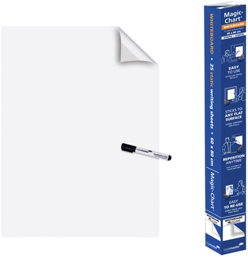 Magic-Chart Legamaster Whiteboard 600x800mm wit 25 vel