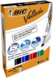 Viltstift Bic Velleda 1781 whiteboard schuin large assorti 4 stuks