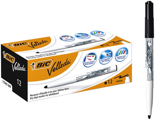 Whiteboardmarker Bic Velleda 1741 rond medium zwart-3
