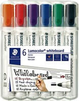 Whiteboardmarker Staedtler Lumocolor 351 set à 6 stuks standaard assorti