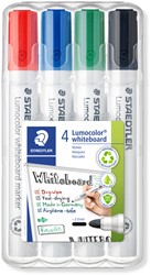Whiteboardmarker Staedtler Lumocolor 351 set à 4 stuks standaard assorti