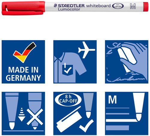 Whiteboardmarker Staedtler 301 rond assorti 1mm 4stuks-1