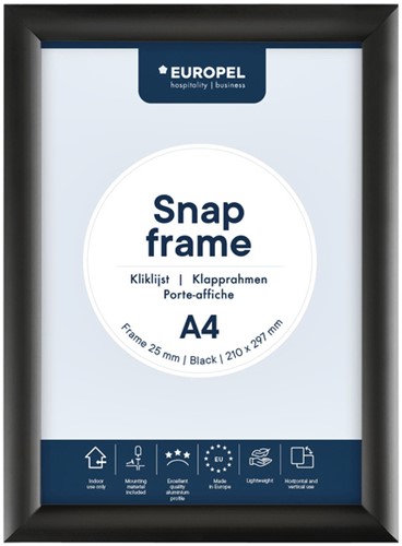 Kliklijst Europel A4 25mm zwart