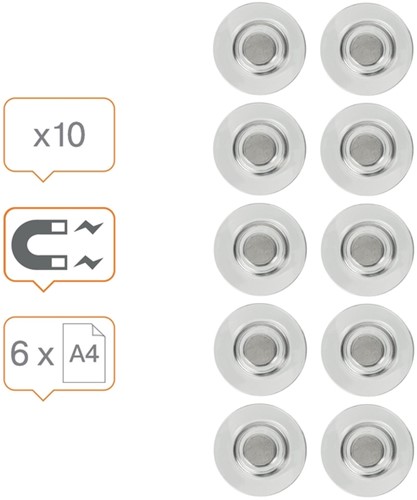 Glasbordmagneet Nobo extra sterk 32mm 10 stuks-1