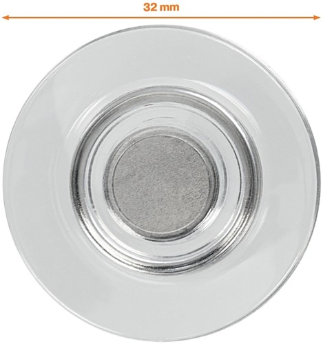 Glasbordmagneet Nobo extra sterk 32mm transparant 4 stuks-3