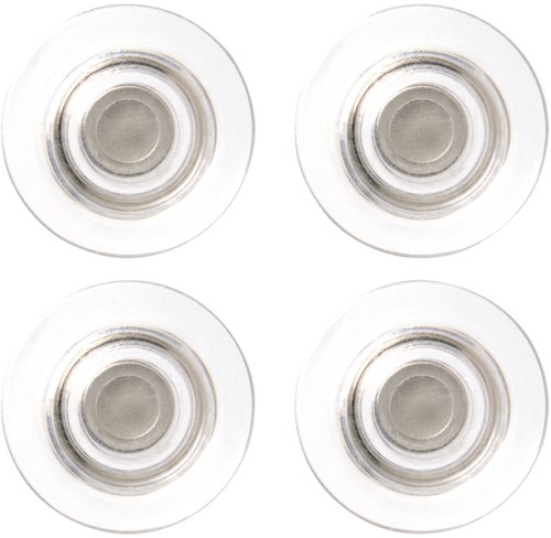 Glasbordmagneet Nobo extra sterk 32mm transparant 4 stuks