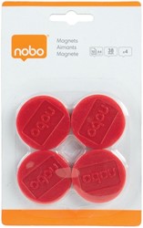 Magneet Nobo 38mm rood 4 stuks