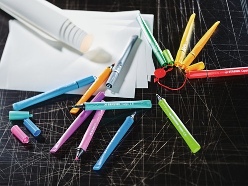 Viltstift STABILO Cappi 168/12 Arty medium assorti etui à 12 stuks-2