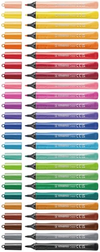 Viltstift STABILO Cappi 168/12 Arty medium assorti etui à 12 stuks-1