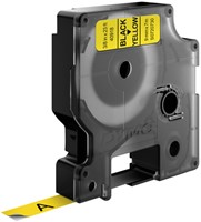 Labeltape Dymo LabelManager D1 polyester 9mm zwart op geel-2