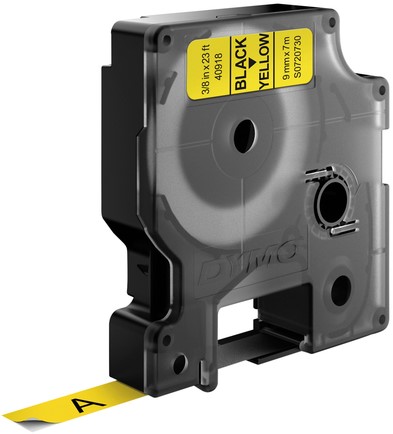 Labeltape Dymo LabelManager D1 polyester 9mm zwart op geel-2