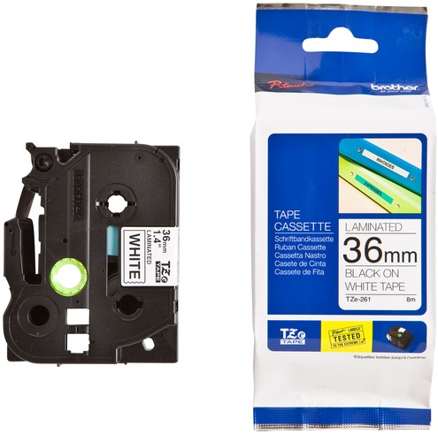 Labeltape Brother P-touch TZe-261 standaard 36mm zwart op wit-3