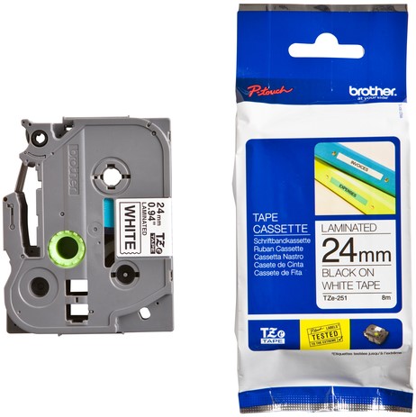 Labeltape Brother P-touch TZe-251 standaard 24mm zwart op wit-3