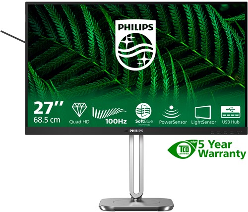 Philips 5000 series 27B2G5500/00 computer monitor 68,6 cm (27") 2560 x 1440 Pixels Quad HD LCD Antraciet
