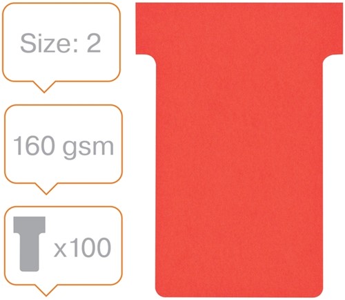 T-kaart Nobo nr.2 48mm rood 100 stuks-4