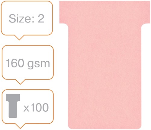 T-kaart Nobo nr.2 48mm roze 100 stuks-2