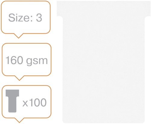 T-kaart Nobo nr.3 80mm wit 100 stuks-2