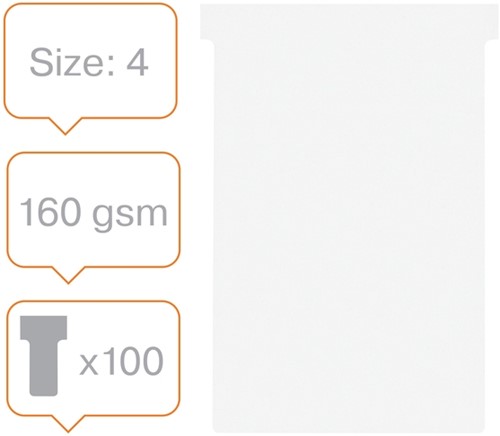 T-kaart Nobo nr.4 112mm wit 100 stuks-5