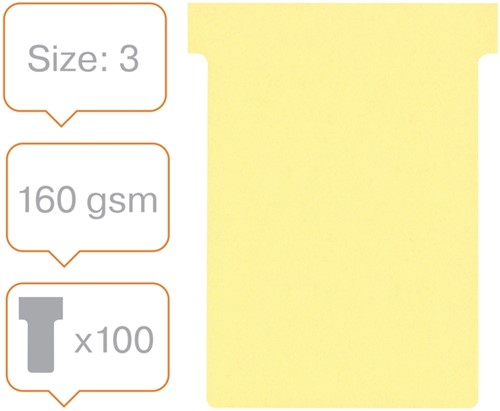 T-kaart Nobo nr.3 80mm geel 100 stuks-5