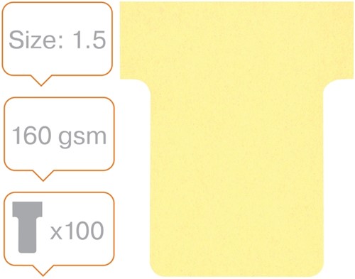 T-kaart Nobo nr. 1.5 36mm geel 100 stuks-2