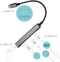 i-tec Metal USB-C HUB 1x USB 3.0 + 3x USB 2.0-3