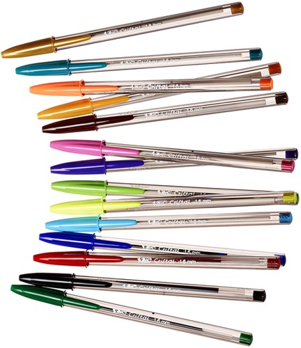 Balpen Bic Cristal large multicolour assorti 15 stuks-2