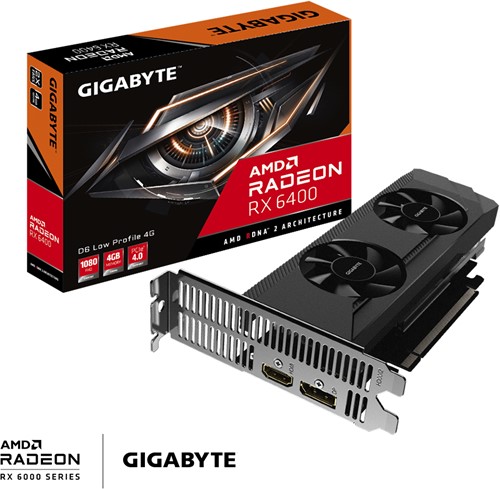 GIGABYTE Radeon RX 6400 D6 LOW AMD 4 GB GDDR6-2