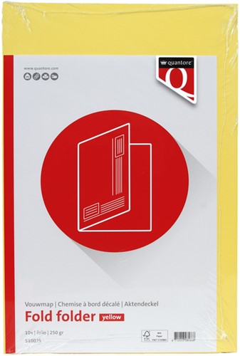 Vouwmap Quantore Folio ongelijke zijde 250gr geel-3
