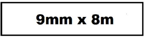 Labeltape Quantore TZe-221 9mmx8m zwart op wit