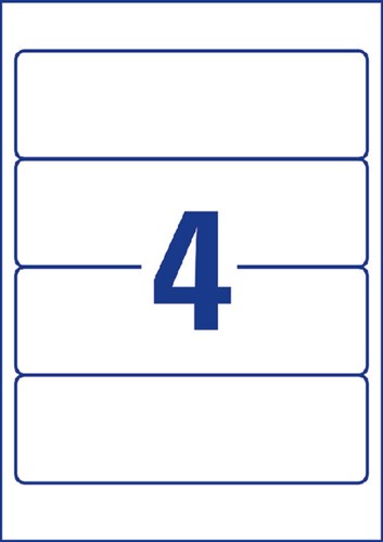 Rugetiket Avery Zweckform breed 59x192mm zelfklevend wit 25 vel-2