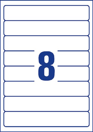 Rugetiket Avery smal 34x192mm zelfklevend wit-2