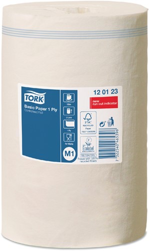 Poetspapier Tork M1 Basic Universal 1-laags 120m wit 120123-2