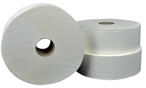 Toiletpapier Cleaninq T1 jumbo groot 2-laags 6x380m wit-1