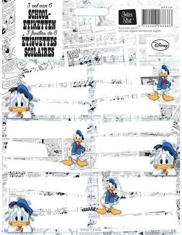 Schooletiketten Donald Duck 
