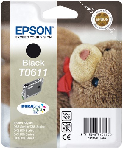 Inktcartridge Epson T0611 zwart