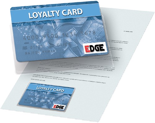 Visitekaarttas Djois 105x60mm zelfklevend bovenkant open transparant 100 stuks