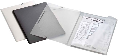 Elastomap Djois college file A4 3 klepppen PP zwart-2