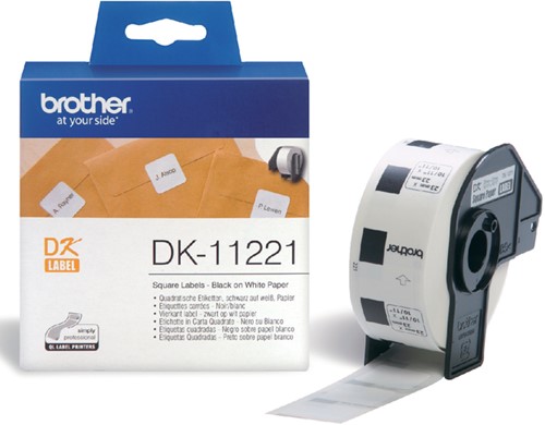 Etiket Brother DK-11221 vierkant 23x23mm 1 rol á 1000 stuks wit