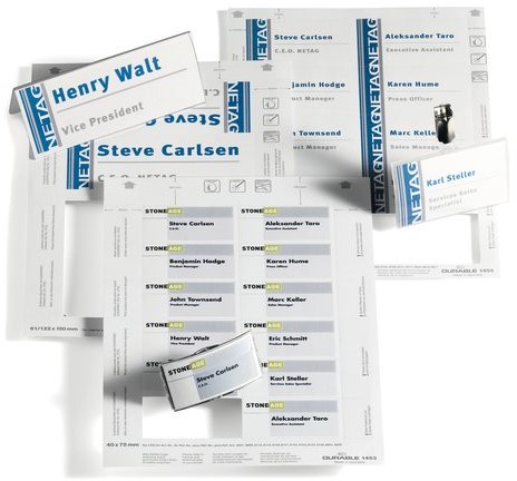 Tafelnaambord Durable 1458 kaarten 52x104/100mm