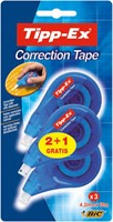 Correctietape Tipp-Ex zijwaarts 4.2mmx12m blister 2+1 gratis