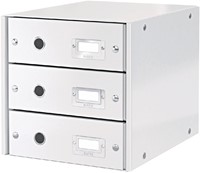 Ladenkast Leitz WOW Click & Store 3 laden gerecycled karton wit
