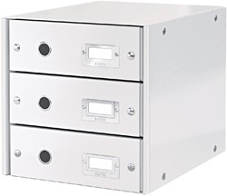 Ladenkast Leitz WOW Click & Store 3 laden gerecycled karton wit