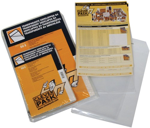 Envelop CleverPack akte B4 245x350mm zelfklevend transparant 50 stuks-3
