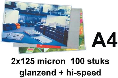 Lamineerhoes GBC A4 highspeed 2x125micron 100 stuks-2