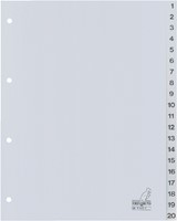 Tabbladen Kangaro 4-gaats G420C 1-20 genummerd grijs PP