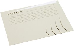 Vouwmap Secolor met tabrand A4 100% gerecycled karton 250gr Grijs