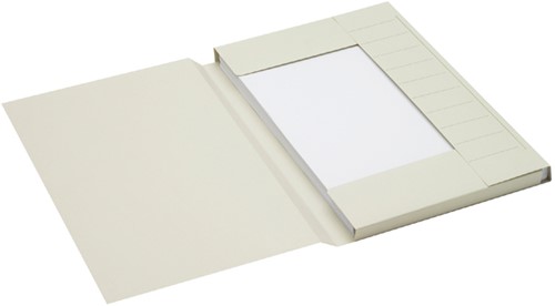 Dossiermap Secolor folio 3 klep 100% gerecycled karton 250 gr grijs