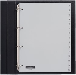 Tabbladen Quantore 4-gaats 1-15 genummerd grijs PP