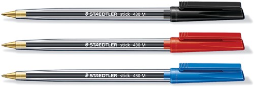 Balpen Staedtler Stick 430 blauw medium (OUTLET op=op)-2