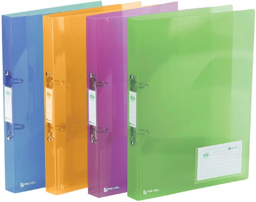 Ringband Rexel Ice A4 2-rings O-mechaniek 25mm PP assorti